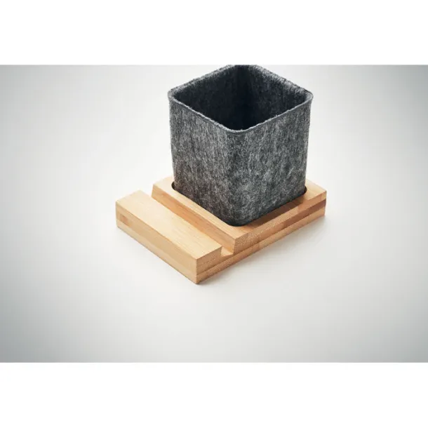 OROSTAN RPET felt pen pot phone stand Wood