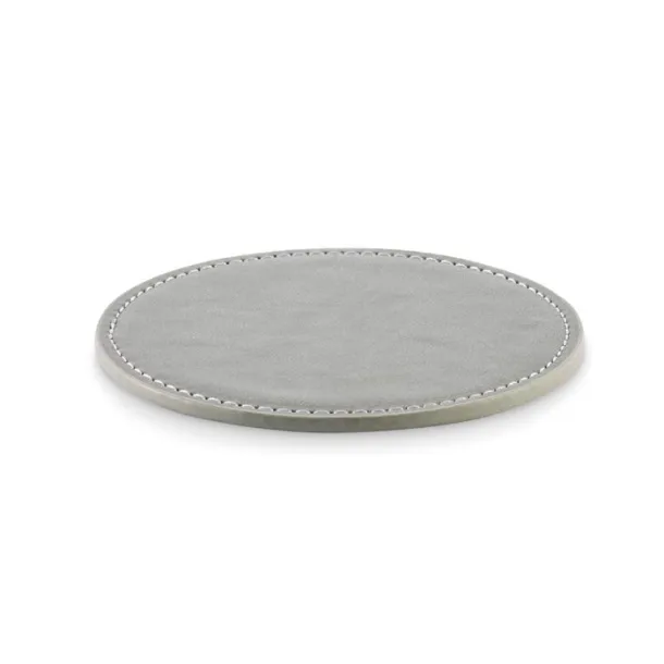 POSA okrugli podmetač od PU kože Stone Grey