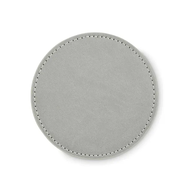 POSA okrugli podmetač od PU kože Stone Grey