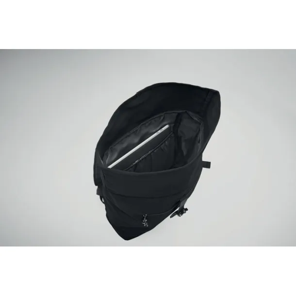 IREA 600Dpolyester rolltop backpack Black