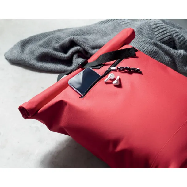 IREA 600Dpolyester rolltop backpack Red