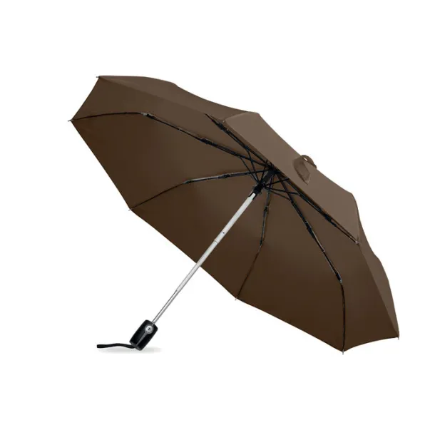 GENTLEMEN Luxe 21" storm umbrella Brown