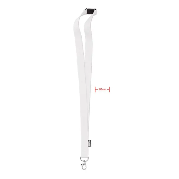 LANY RPET Lanyard in RPET 20 mm White