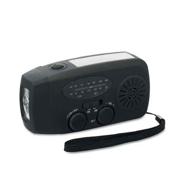 ONDA prijenosni radio s LED svjetiljkom Crna