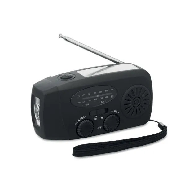 ONDA prijenosni radio s LED svjetiljkom Crna