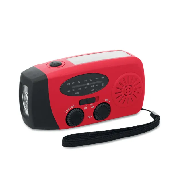 ONDA Portable radio with LED torch Red