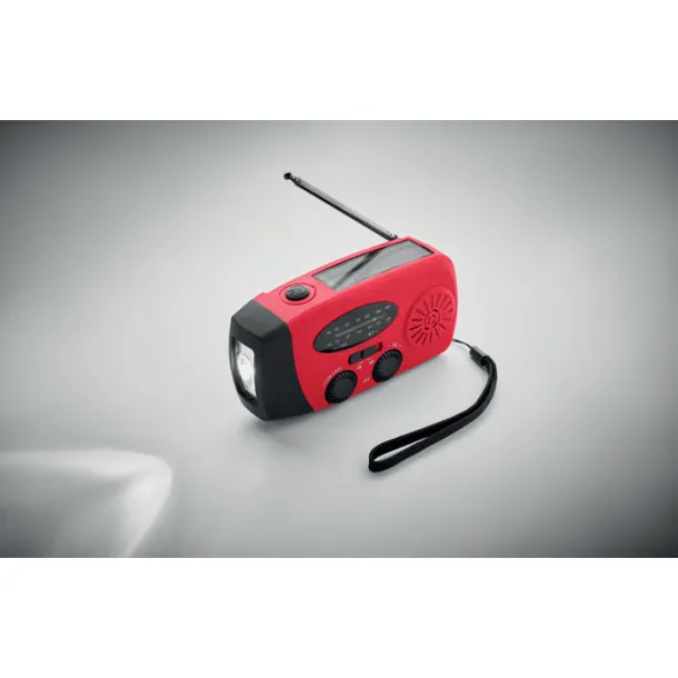 ONDA prijenosni radio s LED svjetiljkom Crvena