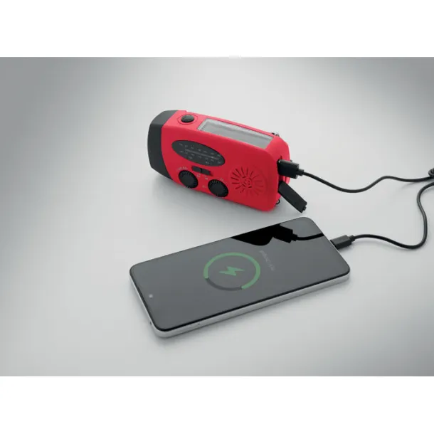 ONDA Portable radio with LED torch Red