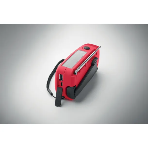 ONDA Portable radio with LED torch Red
