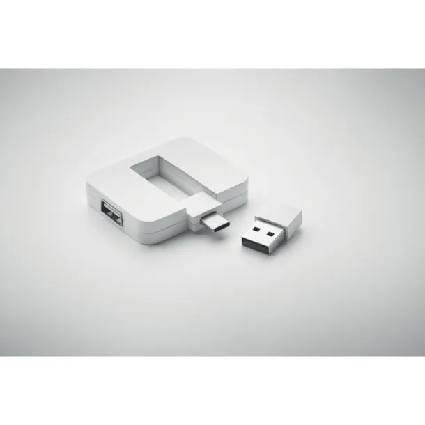SQUARE-C 4 port USB hub White