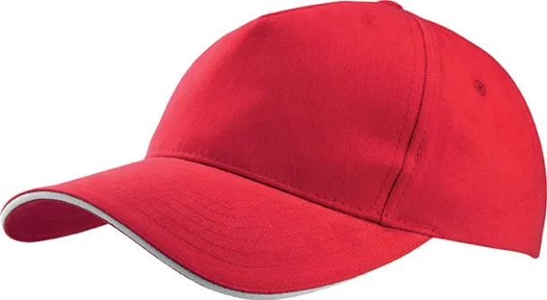  SANDWICH PEAK CAP - 5 PANELS - K-UP Red White