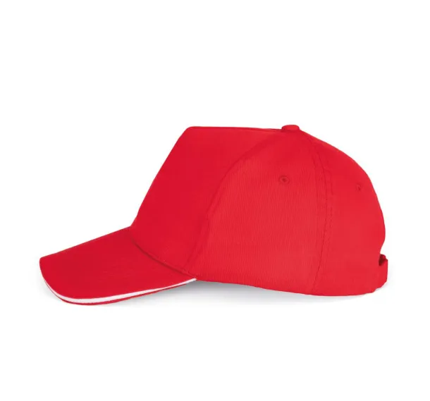  SANDWICH PEAK CAP - 5 PANELS - K-UP Red White