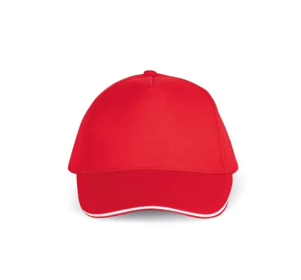  SANDWICH PEAK CAP - 5 PANELS - K-UP Red White