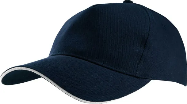  SANDWICH PEAK CAP - 5 PANELS - K-UP Navy White