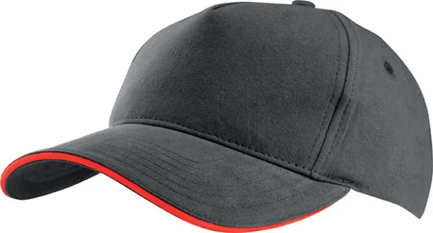  SANDWICH PEAK CAP - 5 PANELS - K-UP Slate Grey Red