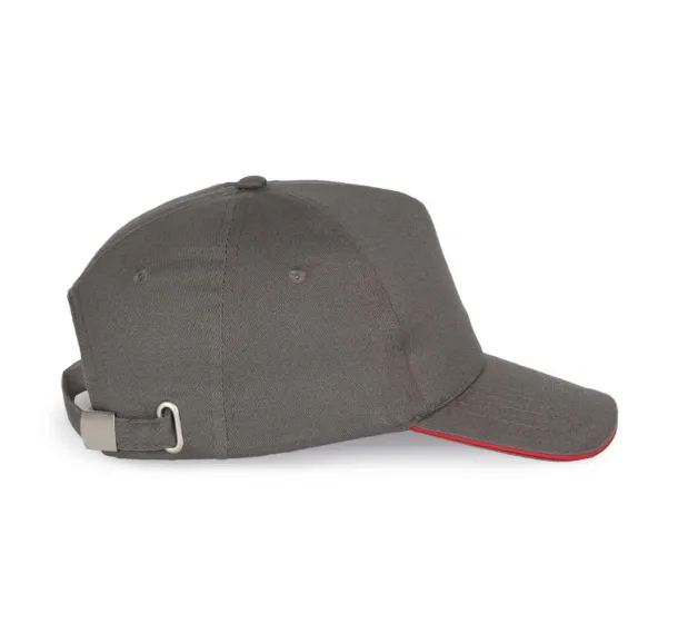  SANDWICH PEAK CAP - 5 PANELS - K-UP Slate Grey Red