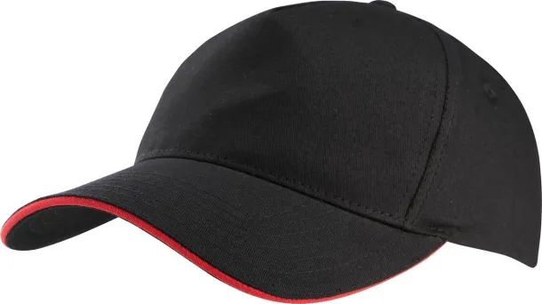  SANDWICH PEAK CAP - 5 PANELS - K-UP Black Red