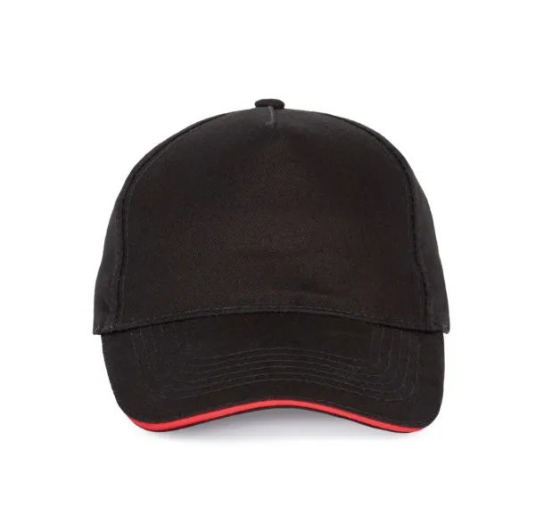  SANDWICH PEAK CAP - 5 PANELS - K-UP Black Red