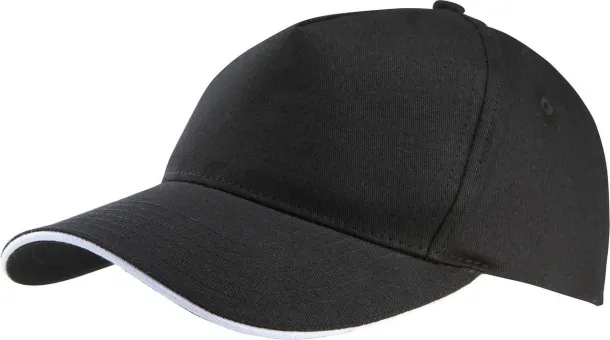  SANDWICH PEAK CAP - 5 PANELS - K-UP Black White