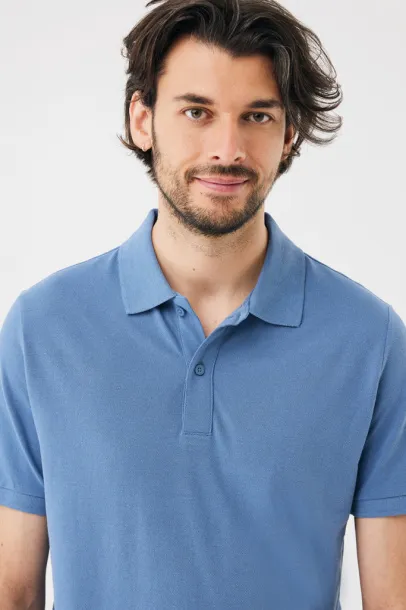  Iqoniq Yosemite unisex polo kratka majica od recikliranog pique pamuka, 220 g/m² - iqoniq Moon blue