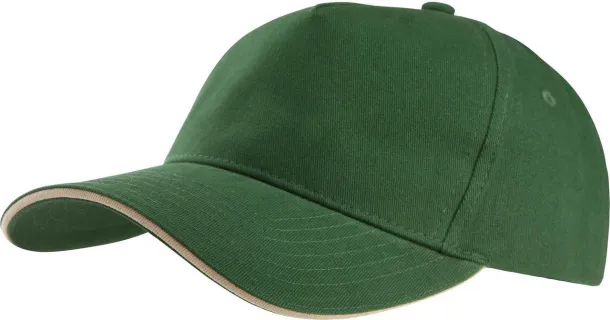  SANDWICH PEAK CAP - 5 PANELS - K-UP Forest Green Beige