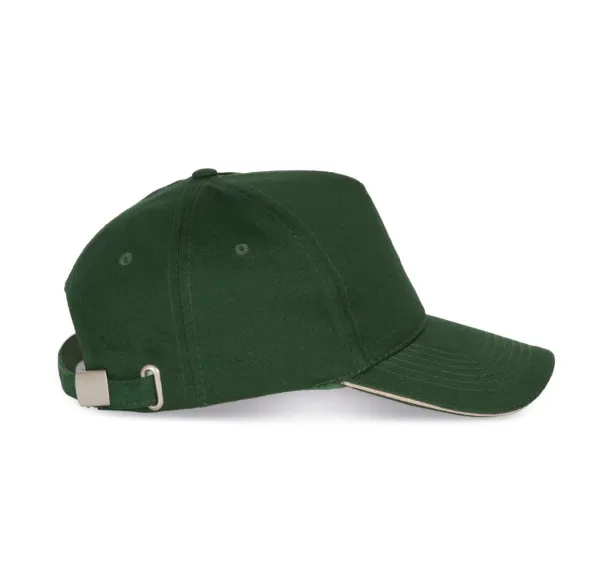  SANDWICH PEAK CAP - 5 PANELS - K-UP Forest Green Beige