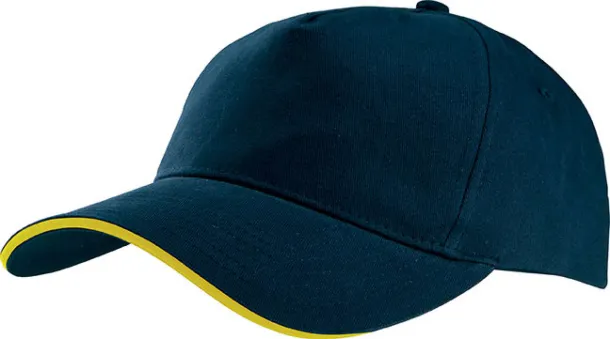  SANDWICH PEAK CAP - 5 PANELS - K-UP Navy Yellow