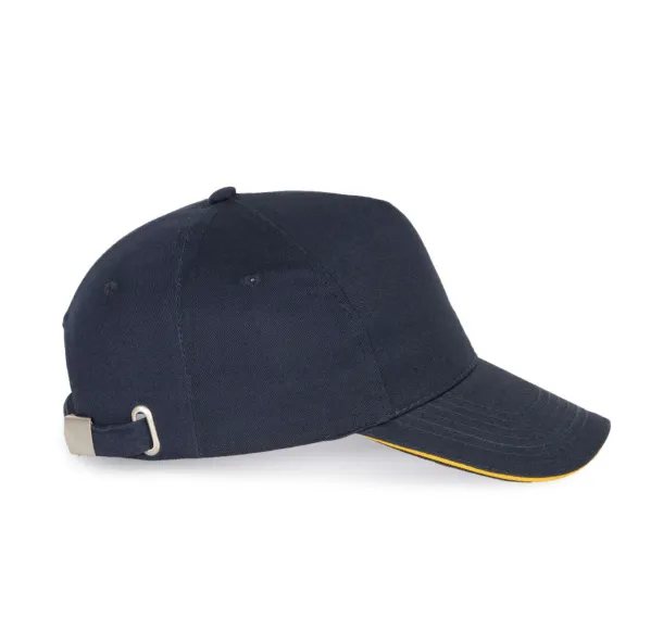  SANDWICH PEAK CAP - 5 PANELS - K-UP Navy Yellow