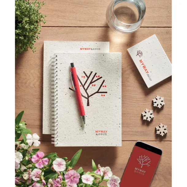 SEED BOOK notes s papirnatim koricama sa sjemenkama, A5 Bijela