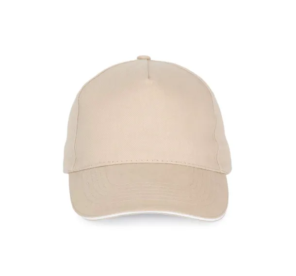  SANDWICH PEAK CAP - 5 PANELS - K-UP Beige White