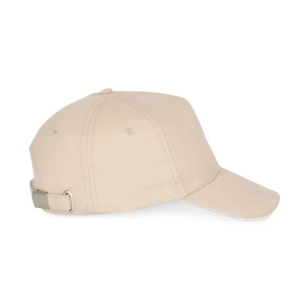  SANDWICH PEAK CAP - 5 PANELS - K-UP Beige White