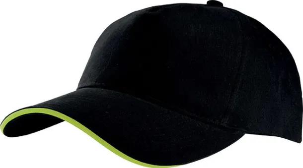  SANDWICH PEAK CAP - 5 PANELS - K-UP Black Limeta