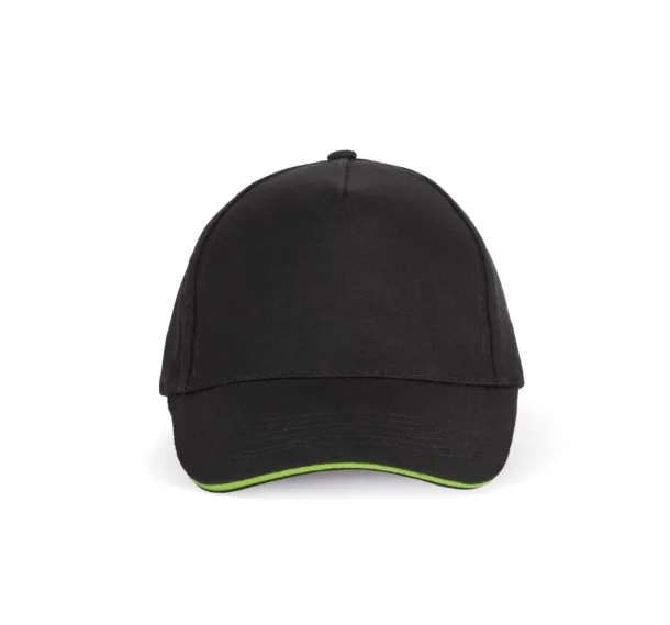  SANDWICH PEAK CAP - 5 PANELS - K-UP Black Limeta