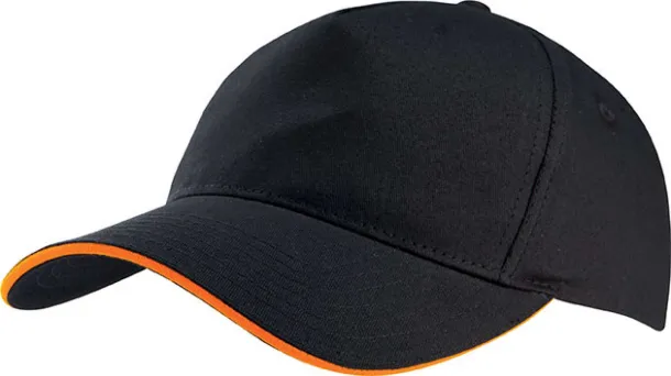  SANDWICH PEAK CAP - 5 PANELS - K-UP Black Orange