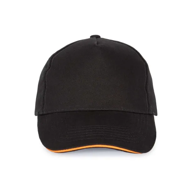  SANDWICH PEAK CAP - 5 PANELS - K-UP Black Orange