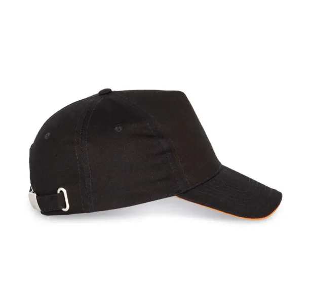  SANDWICH PEAK CAP - 5 PANELS - K-UP Black Orange