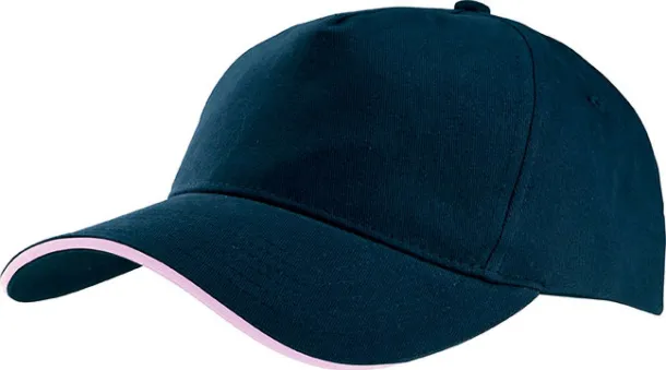  SANDWICH PEAK CAP - 5 PANELS - K-UP Navy Pink