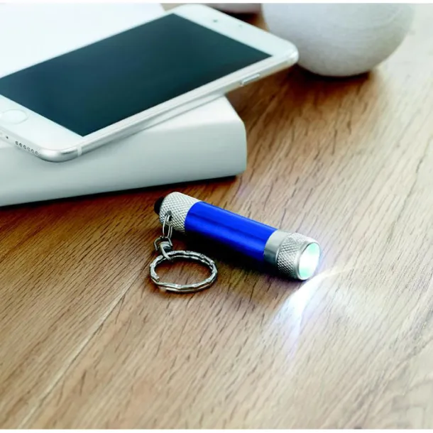 ARIZO Aluminium torch with key ring Blue