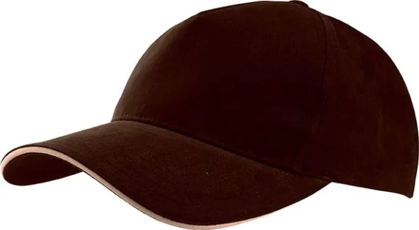  SANDWICH PEAK CAP - 5 PANELS - K-UP Chocolate Beige