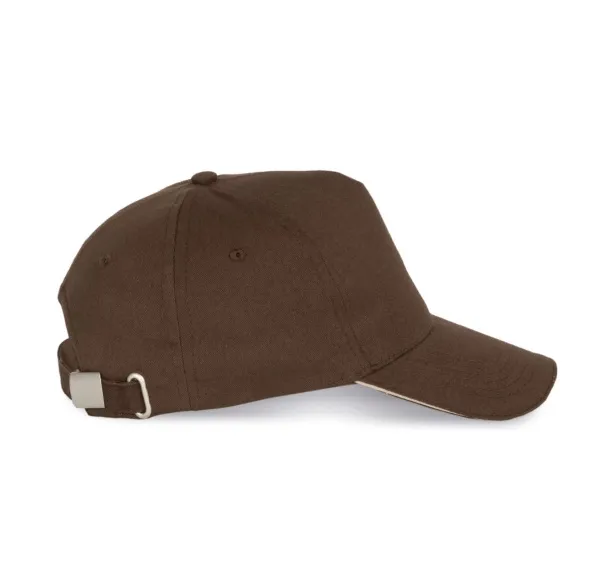  SANDWICH PEAK CAP - 5 PANELS - K-UP Chocolate Beige