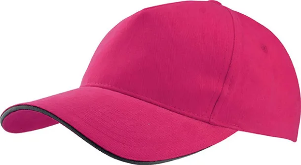  SANDWICH PEAK CAP - 5 PANELS - K-UP Fuchsia Tamno siva