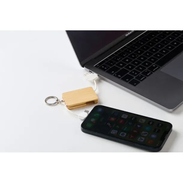 BUPOW Key ring charging cable Wood