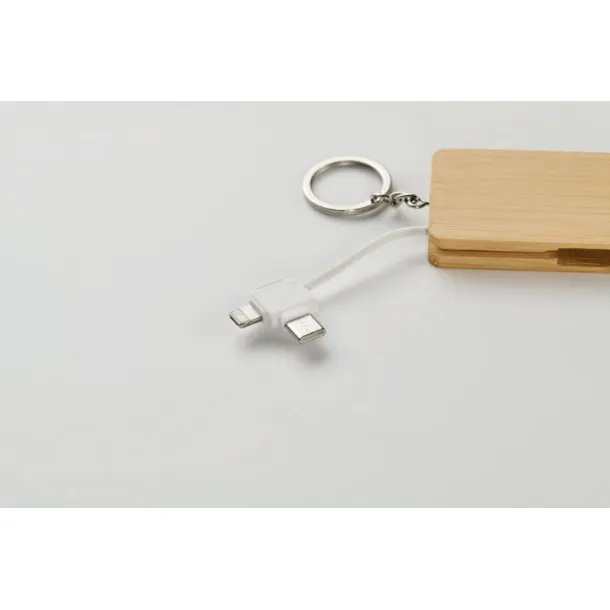 BUPOW Key ring charging cable Wood