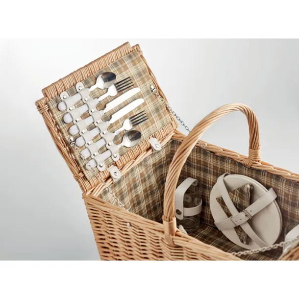 MIMBRE PLUS Wicker picnic basket 4 people Wood