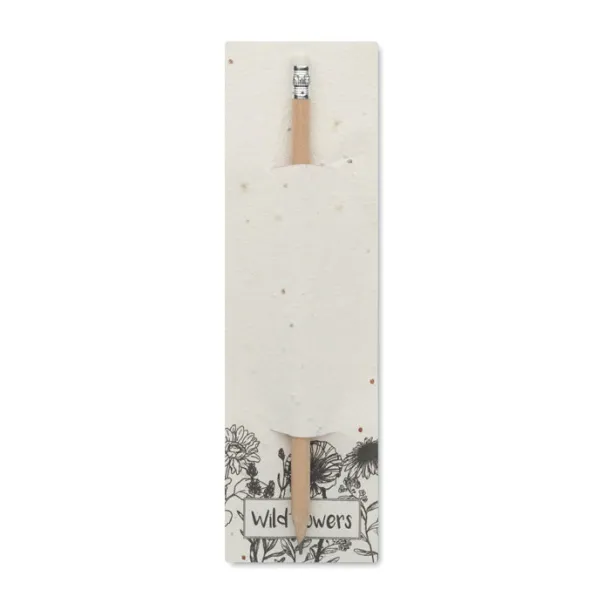PENSEED Natural pencil in seeded pouch White