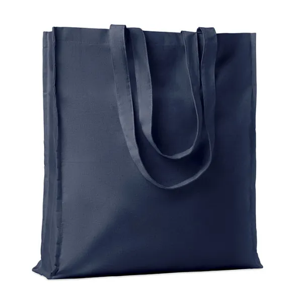 PORTOBELLO Cotton shopping bag w/ gusset French navy