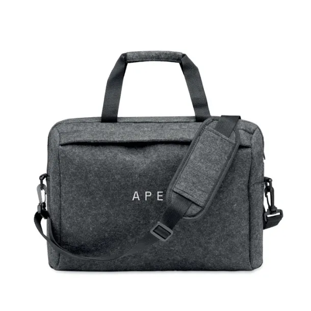 PLANA 15 inch RPET felt laptop bag Stone Grey