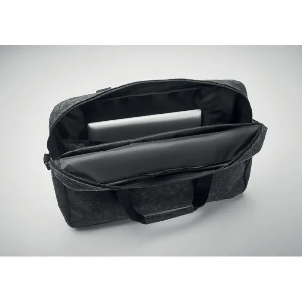 PLANA 15 inch RPET felt laptop bag Stone Grey