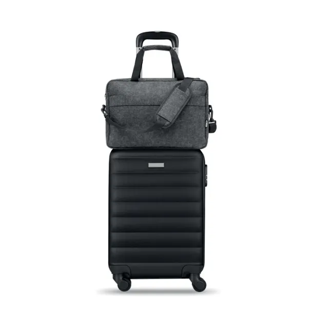 PLANA 15 inch RPET felt laptop bag Stone Grey