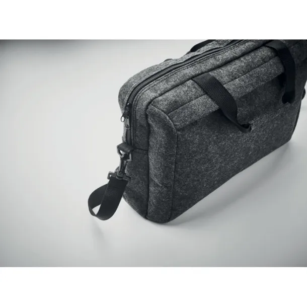 PLANA 15 inch RPET felt laptop bag Stone Grey